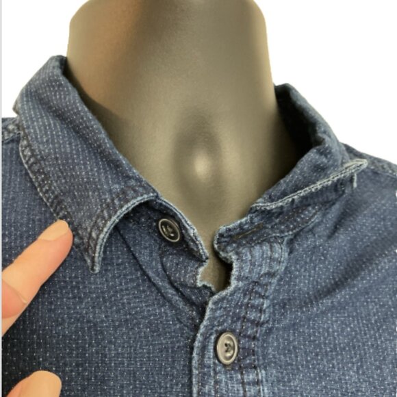 GAP Large Cotton Long Sleeve "Classic worker" Denim Button down collared Shirt - Picture 5 of 16